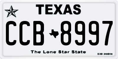 TX license plate CCB8997