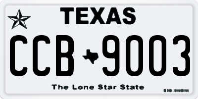 TX license plate CCB9003