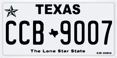 TX license plate CCB9007