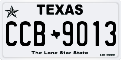 TX license plate CCB9013