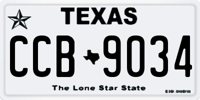 TX license plate CCB9034