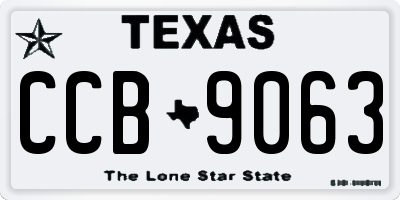 TX license plate CCB9063