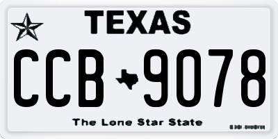 TX license plate CCB9078