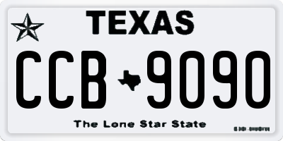 TX license plate CCB9090