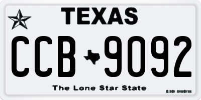 TX license plate CCB9092