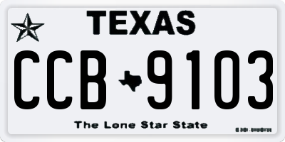 TX license plate CCB9103