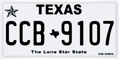 TX license plate CCB9107