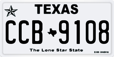 TX license plate CCB9108