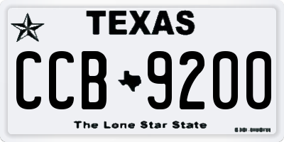 TX license plate CCB9200