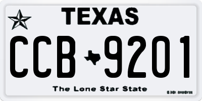 TX license plate CCB9201