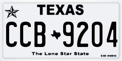 TX license plate CCB9204