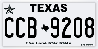 TX license plate CCB9208