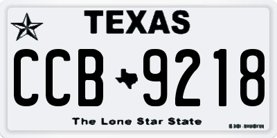TX license plate CCB9218