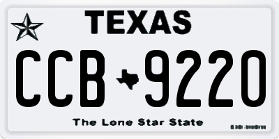 TX license plate CCB9220