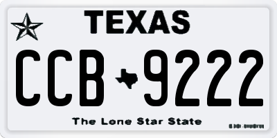 TX license plate CCB9222