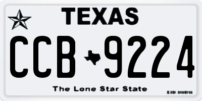 TX license plate CCB9224