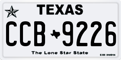TX license plate CCB9226