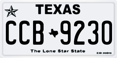 TX license plate CCB9230
