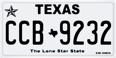 TX license plate CCB9232