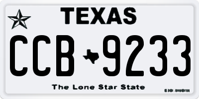 TX license plate CCB9233