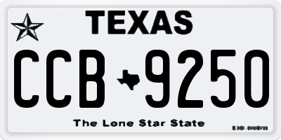 TX license plate CCB9250