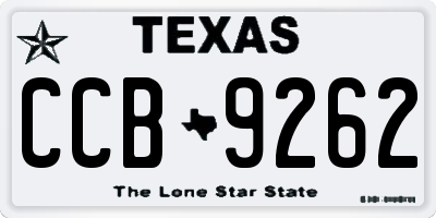 TX license plate CCB9262