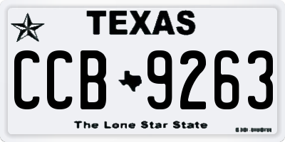 TX license plate CCB9263