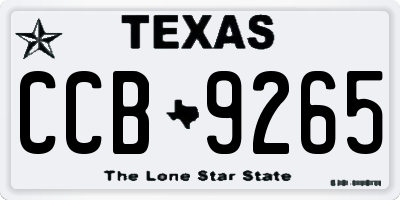 TX license plate CCB9265