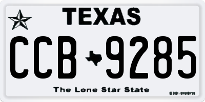 TX license plate CCB9285
