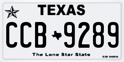 TX license plate CCB9289