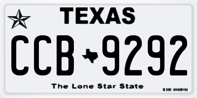 TX license plate CCB9292