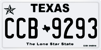 TX license plate CCB9293