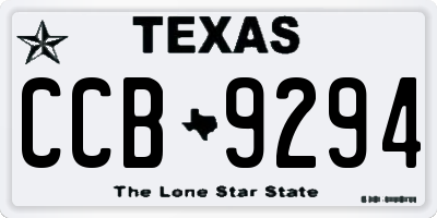 TX license plate CCB9294