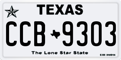 TX license plate CCB9303