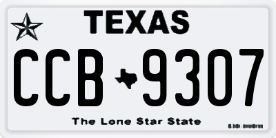 TX license plate CCB9307