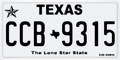 TX license plate CCB9315