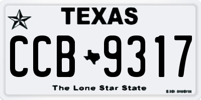 TX license plate CCB9317