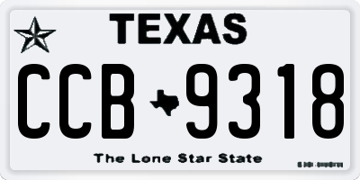 TX license plate CCB9318