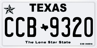 TX license plate CCB9320