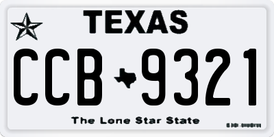 TX license plate CCB9321