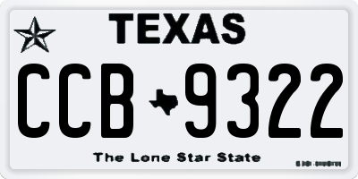 TX license plate CCB9322