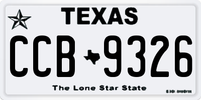TX license plate CCB9326