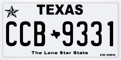 TX license plate CCB9331
