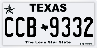 TX license plate CCB9332
