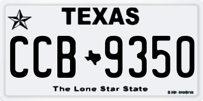 TX license plate CCB9350