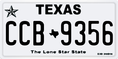 TX license plate CCB9356