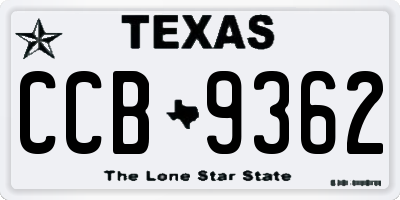 TX license plate CCB9362