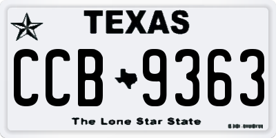 TX license plate CCB9363