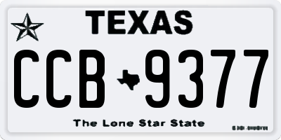 TX license plate CCB9377