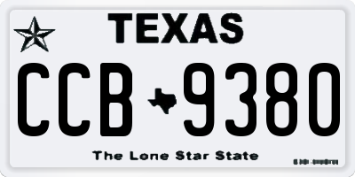 TX license plate CCB9380